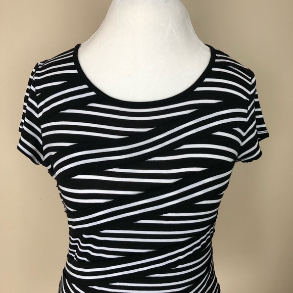WHBM Black and White Striped Layered Top - Picture 5 of 6